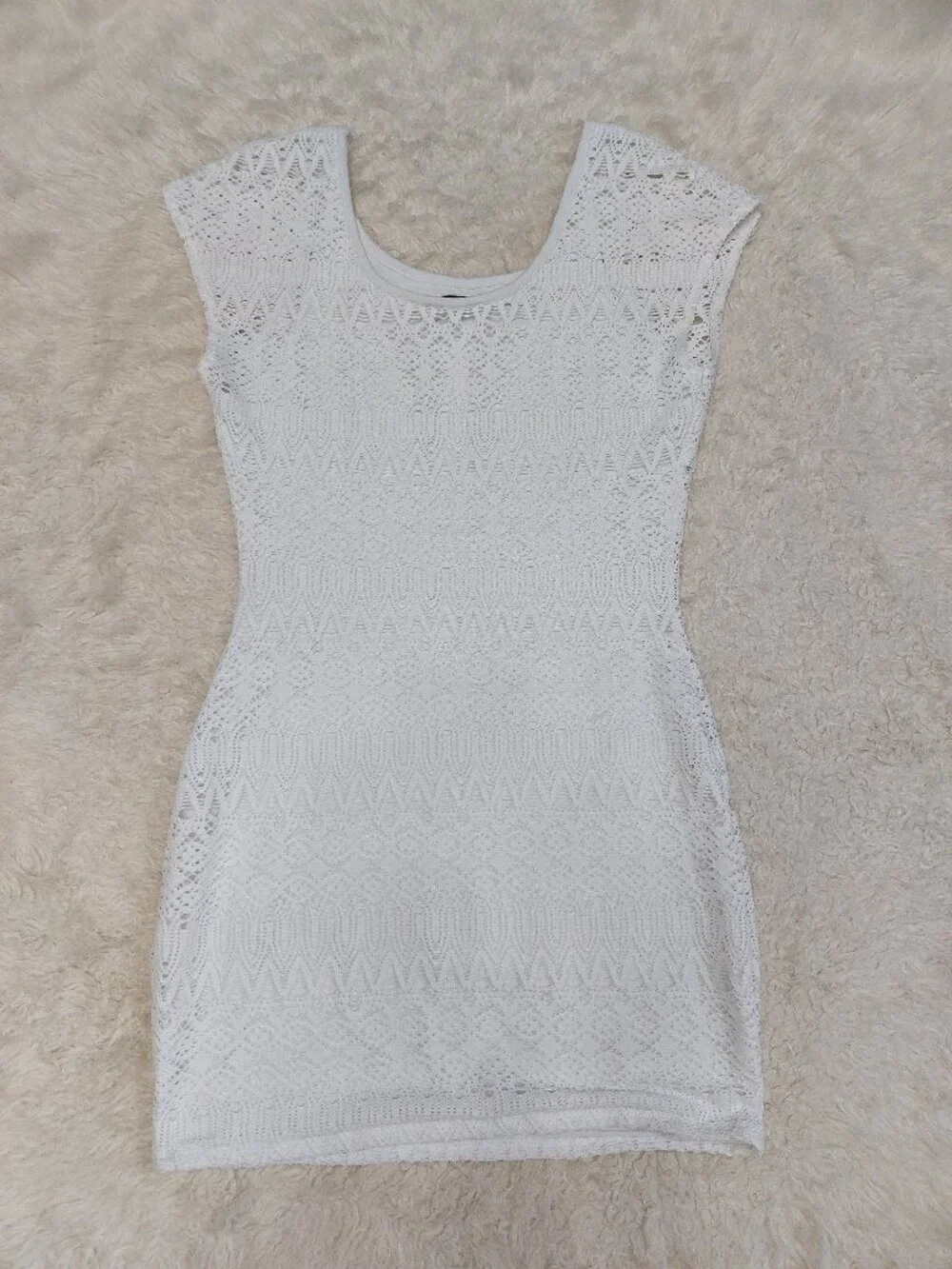 Bebe Women's Rhinestone Scoop Neck Lace Dress Size S - Picture 3 of 10